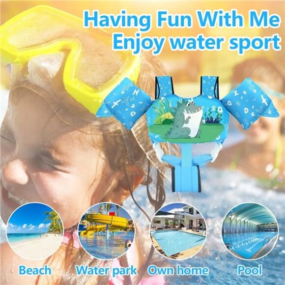 Kids Swim Vest‎ Life Jacket for 22-66 Pounds Boys and Girls, Toddler Floaties - Picture 6 of 6